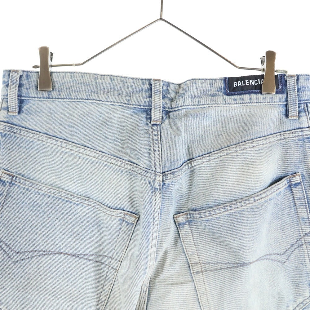 BALENCIAGA(バレンシアガ) 23AW ダメージ加工バギーデニムパンツ インディゴ 745213 TDW14