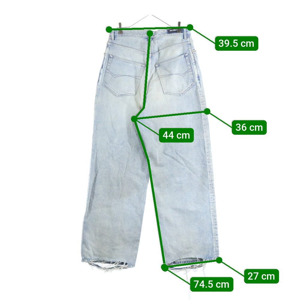 BALENCIAGA(バレンシアガ) 23AW ダメージ加工バギーデニムパンツ インディゴ 745213 TDW14