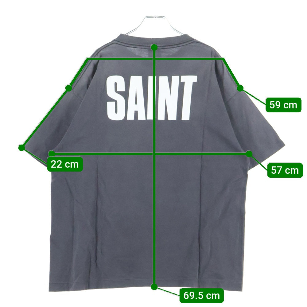SAINT MICHAEL(セントマイケル) 25SS×FRIENDS / FRD_SS TEE フォトプリント ヴィンテージ加工 半袖Tシャツ グレー SM-HR8-0000-C56