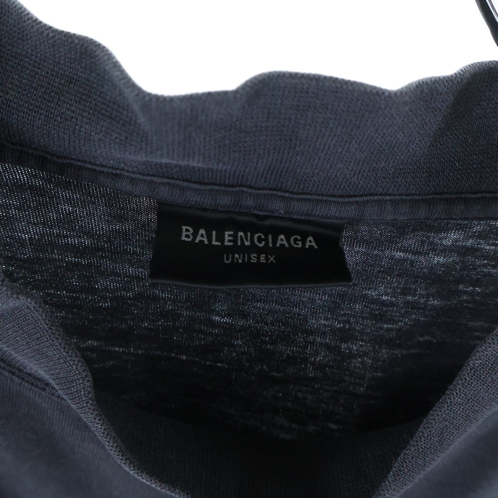 BALENCIAGA(バレンシアガ) 25SS Oversized T-Shirt フロントプリント 半袖Tシャツ カットソー ブラック 811688 TRVQ4