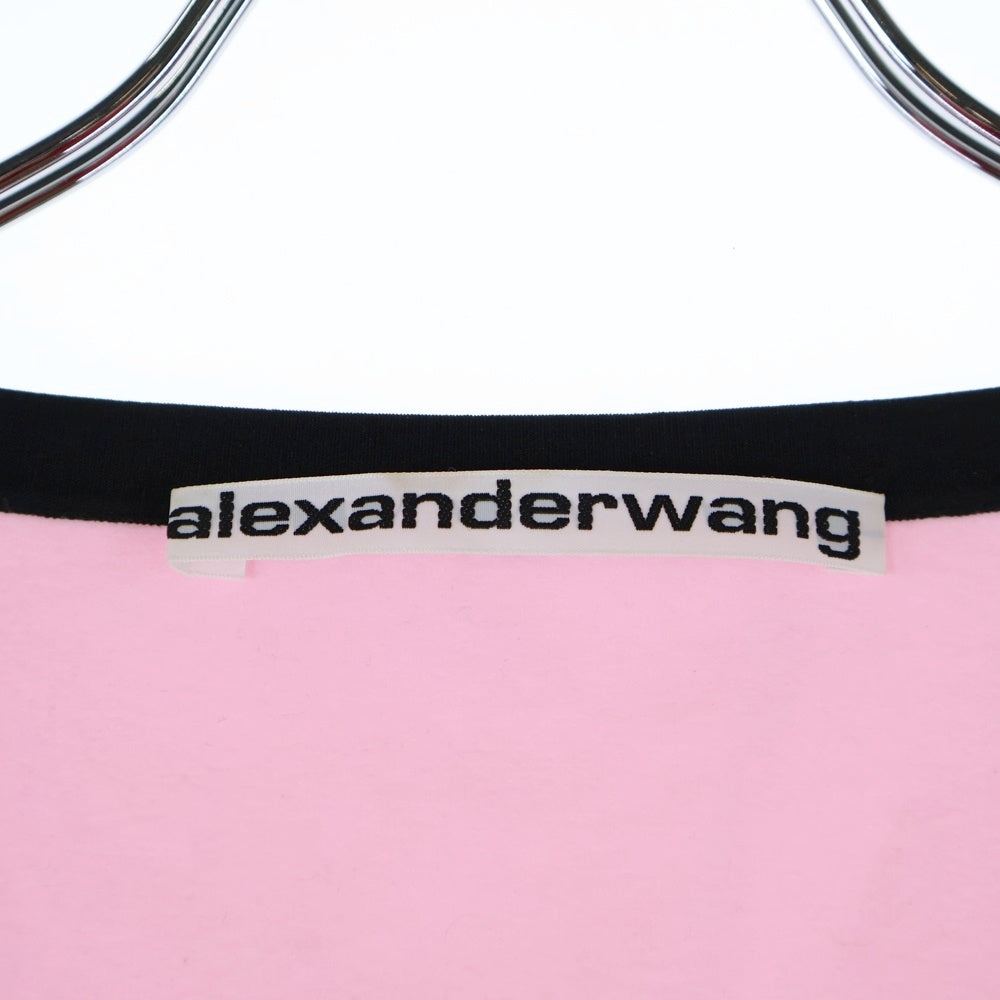 ALEXANDER WANG(アレキサンダーワン) Contrast Trim Tee 1KC2231007 コントラストトリム 半袖Tシャツ カットソー ピンク レディース