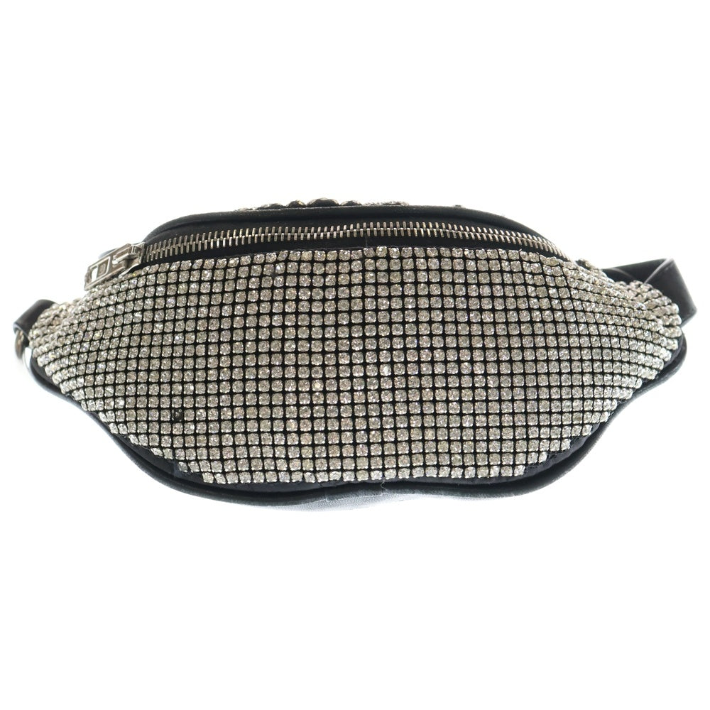 ALEXANDER WANG(アレキサンダーワン) アッティカレザー ラインストーン チェーン ショルダーバッグ ウエストバッグ ブラック/ホワイト レディース