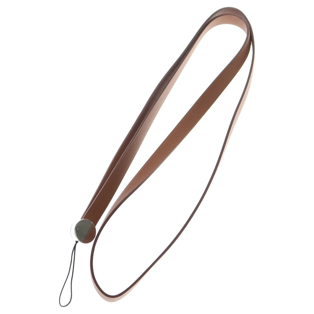 HERMES(エルメス) セリエ ロングストラップ ネックストラップ チャーム キャメル/シルバー