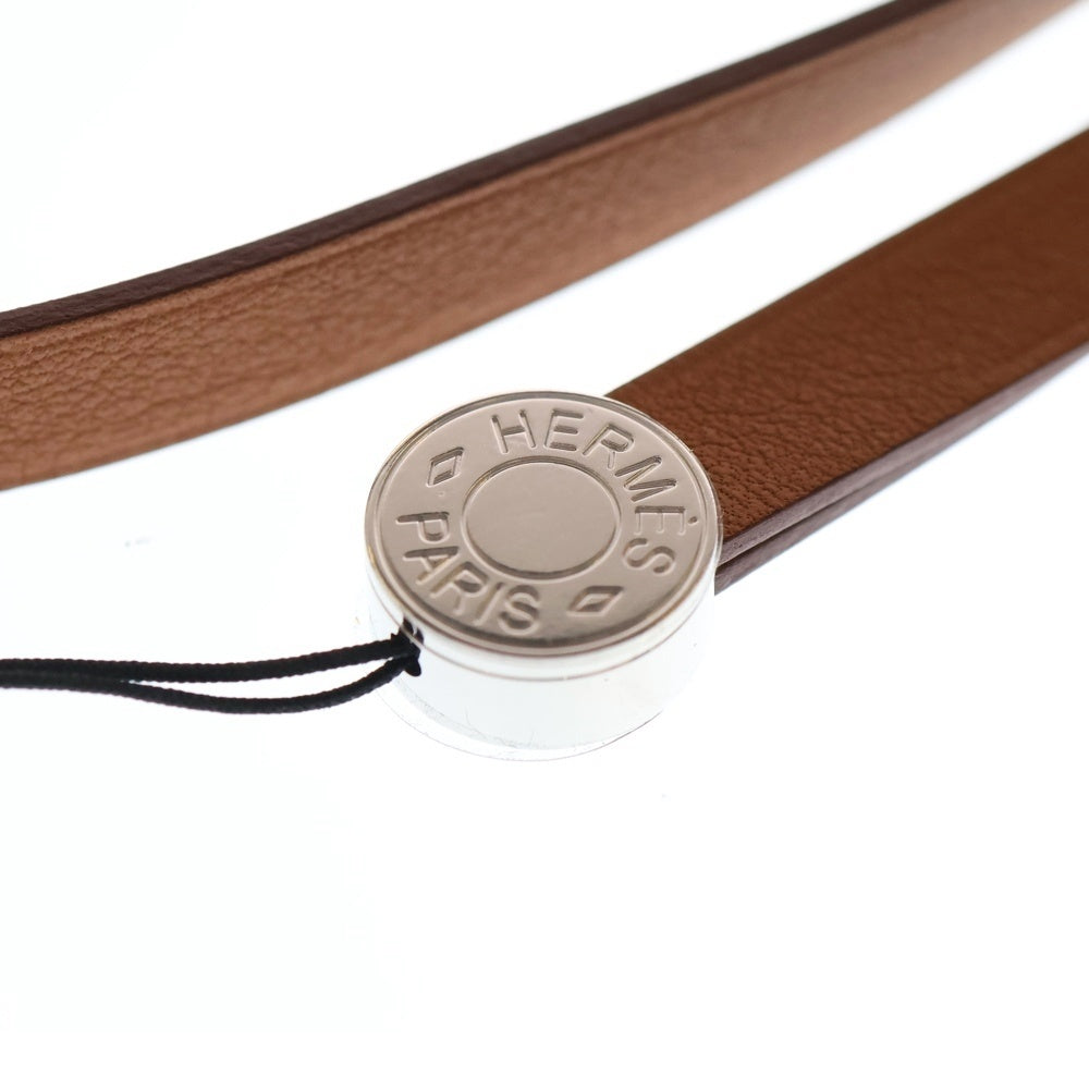 HERMES(エルメス) セリエ ロングストラップ ネックストラップ チャーム キャメル/シルバー