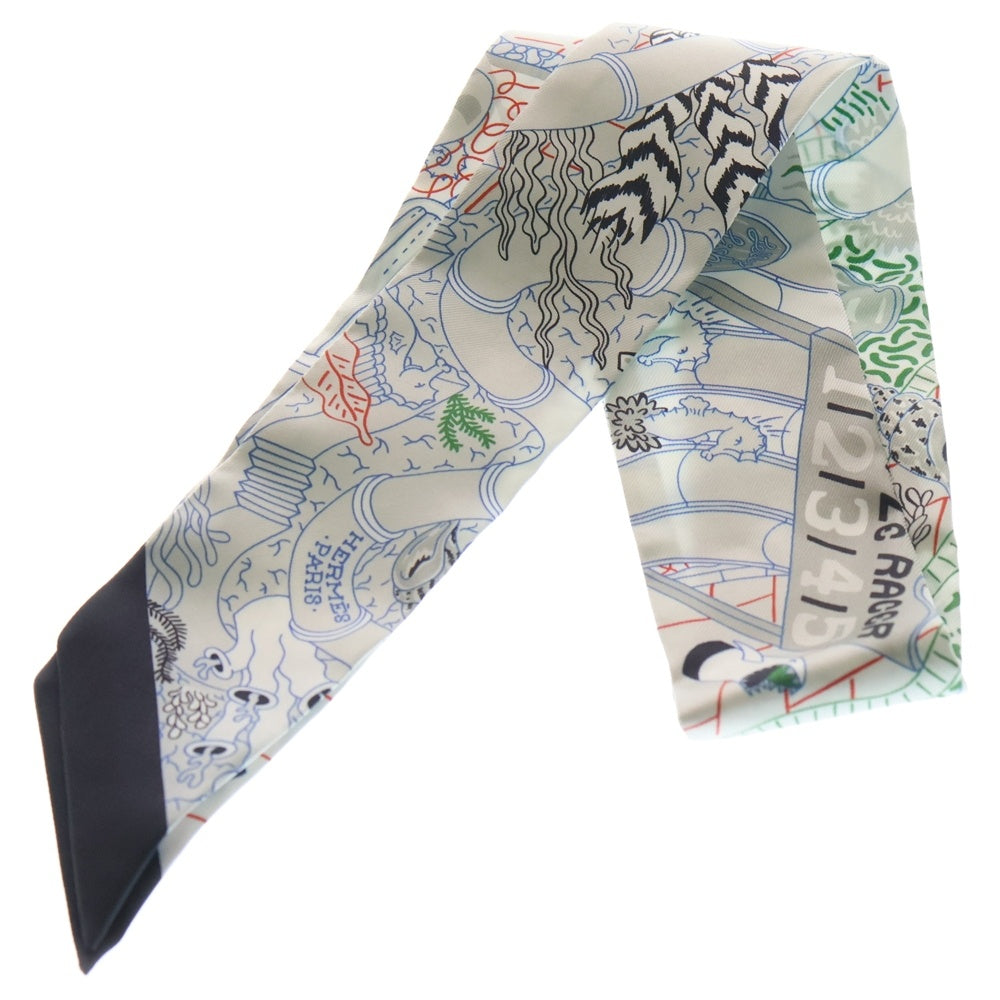 HERMES(エルメス) SPLASH PARK スプラッシュパーク ツイリー スカーフ シルク グレー