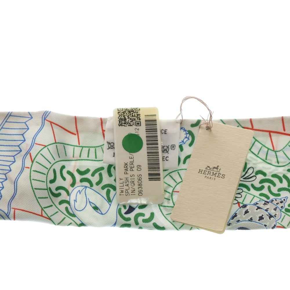 HERMES(エルメス) SPLASH PARK スプラッシュパーク ツイリー スカーフ シルク グレー