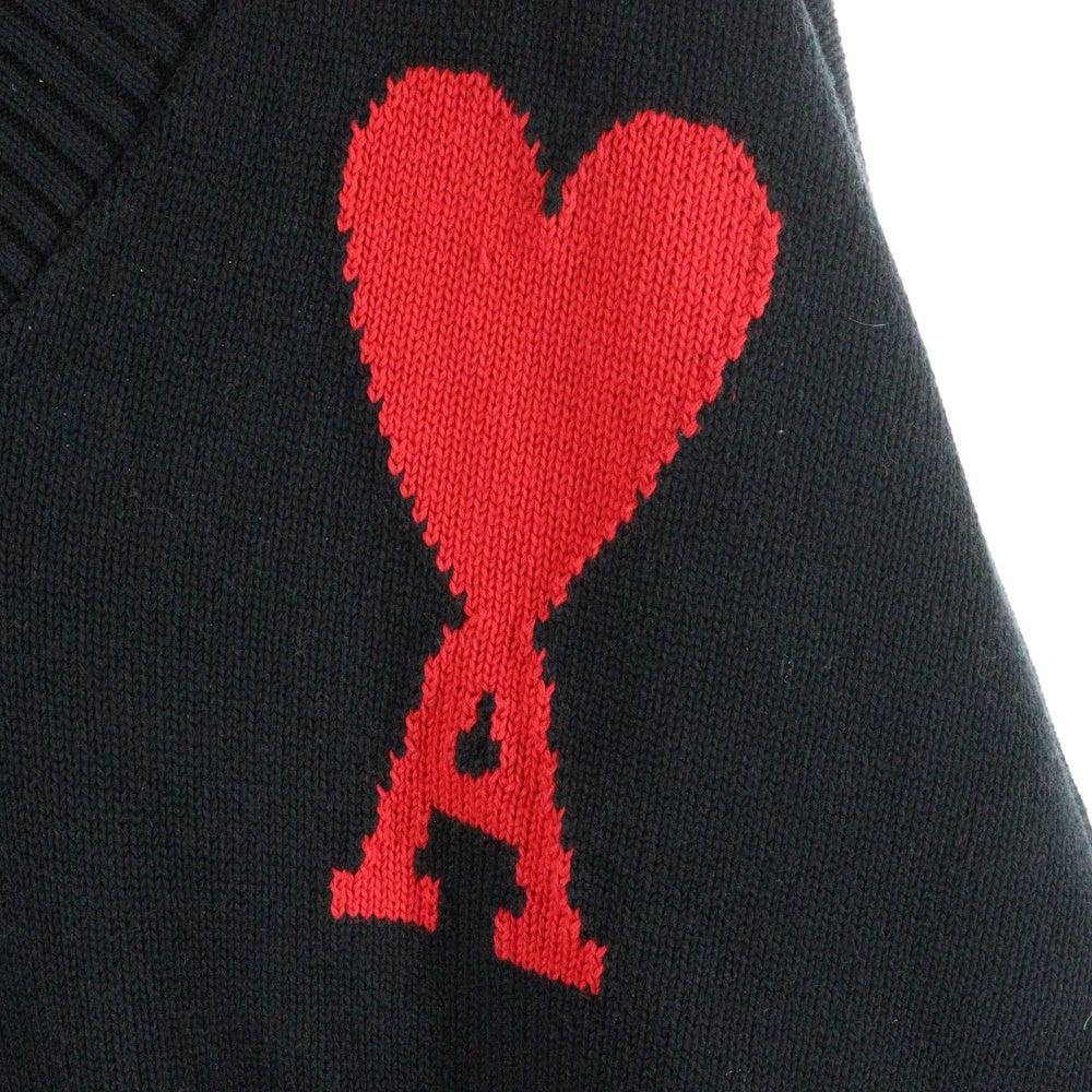 ami paris(アミパリス) ロゴニット セーター Vネック ウール オーバー