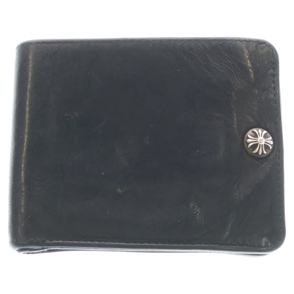 CHROME HEARTS(クロムハーツ) 1SNAP 1スナップ クロス ボールボタン レザーウォレット 財布 ブラック BCA361