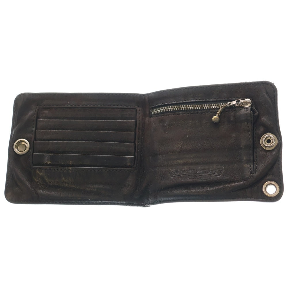 CHROME HEARTS(クロムハーツ) 1SNAP 1スナップ クロス ボールボタン レザーウォレット 財布 ブラック BCA361