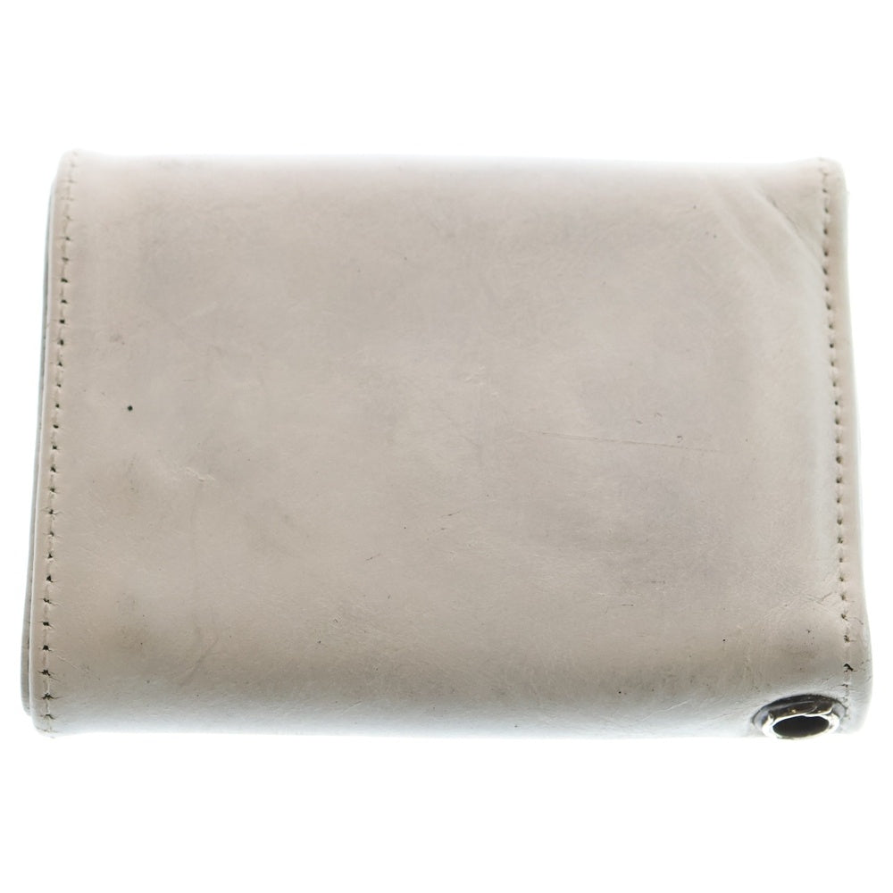 CHROME HEARTS(クロムハーツ) 3FOLD 3フォールド ハートボタン レザーウォレット 財布 ホワイト BCA364