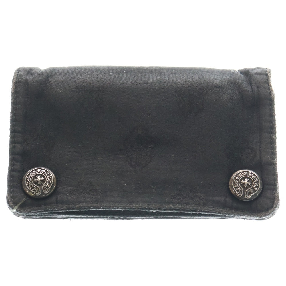 CHROME HEARTS(クロムハーツ) 1ZIP 1ジップ ホースシューボールボタン ナイロンウォレット 財布 ブラック
