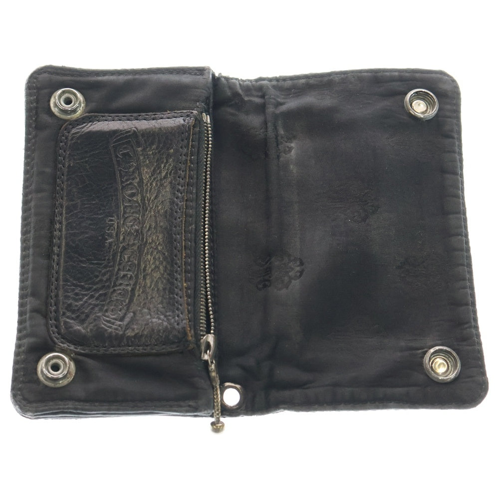 CHROME HEARTS(クロムハーツ) 1ZIP 1ジップ ホースシューボールボタン ナイロンウォレット 財布 ブラック