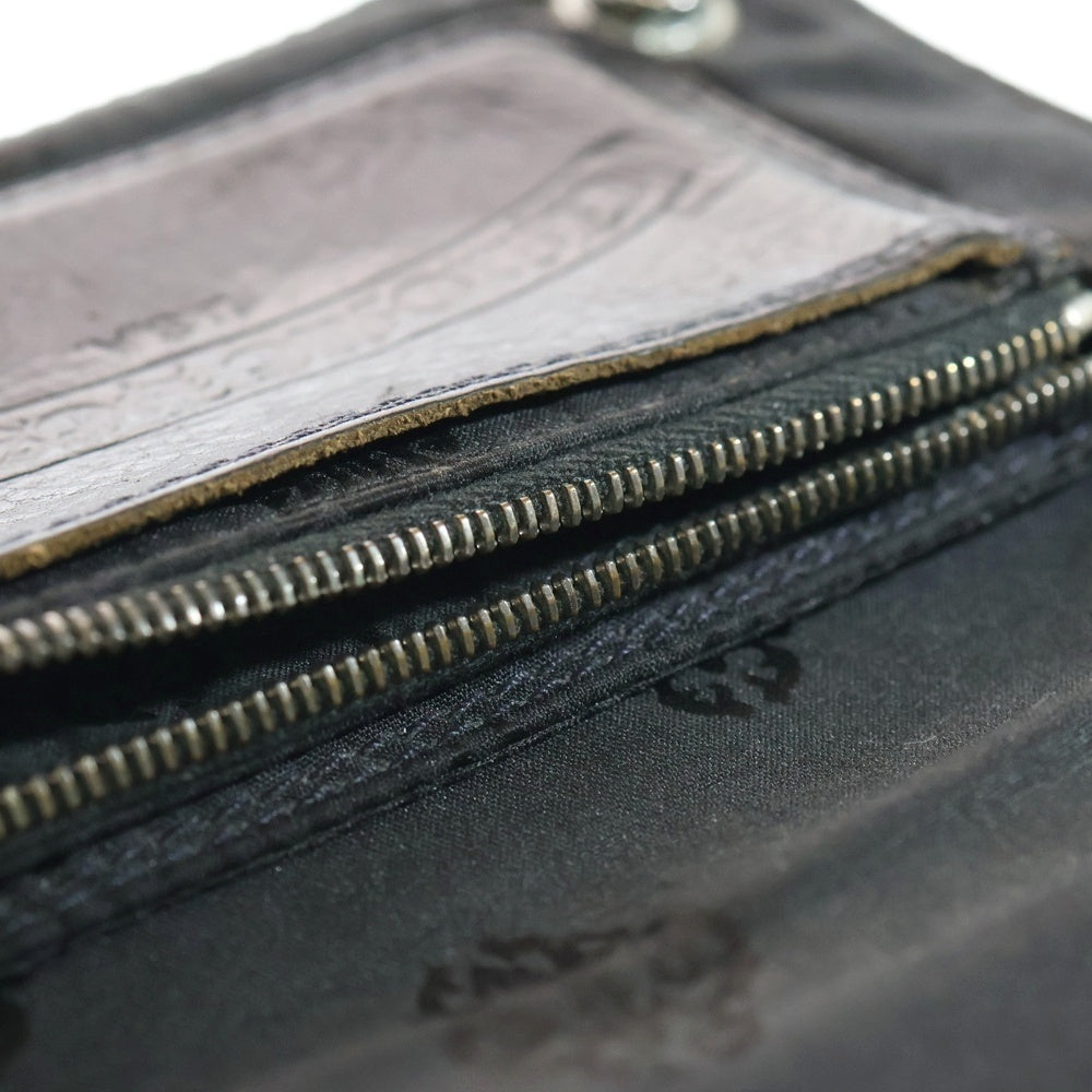 CHROME HEARTS(クロムハーツ) 1ZIP 1ジップ ホースシューボールボタン ナイロンウォレット 財布 ブラック