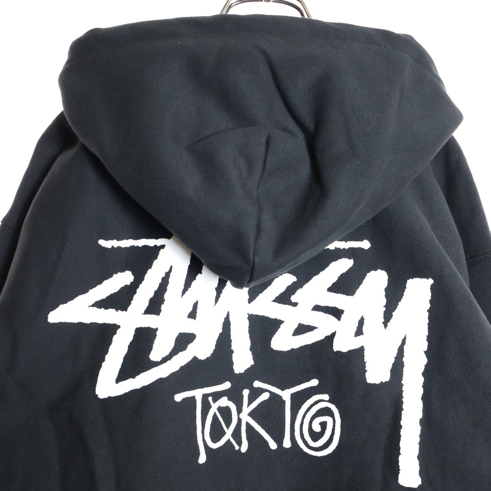 STUSSY(ステューシー) 25SS Tokyo Exclusive Zip Hoodie 東京限定 ジップフーディー パーカー ブラック