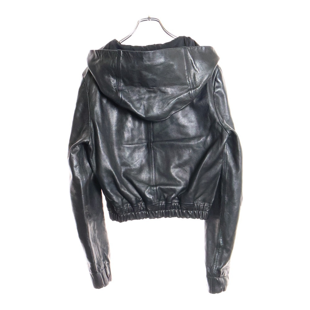 Rick Owens(リックオウエンス) 23SS edfu レザージャケット フーデットジャケット シアリングジャケット ブラック