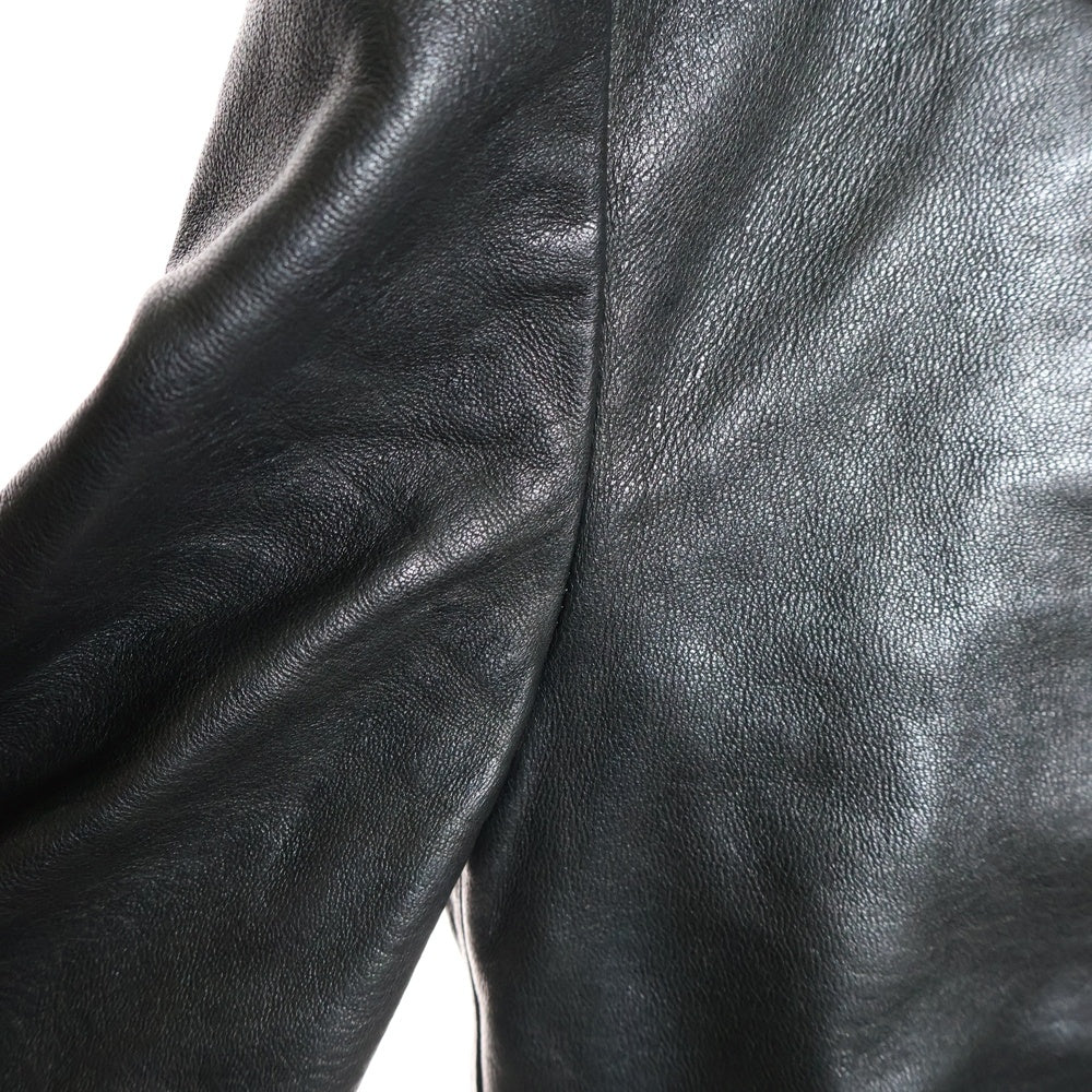 Rick Owens(リックオウエンス) 23SS edfu レザージャケット フーデットジャケット シアリングジャケット ブラック
