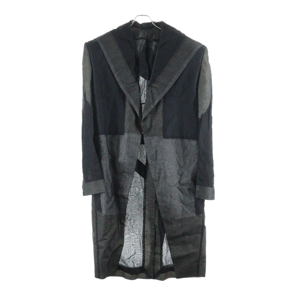 Rick Owens(リックオウエンス) 24SS Tatlin Coat タトリンフード付き ロングコート ブラック/グレー RR01D3900-ORNC