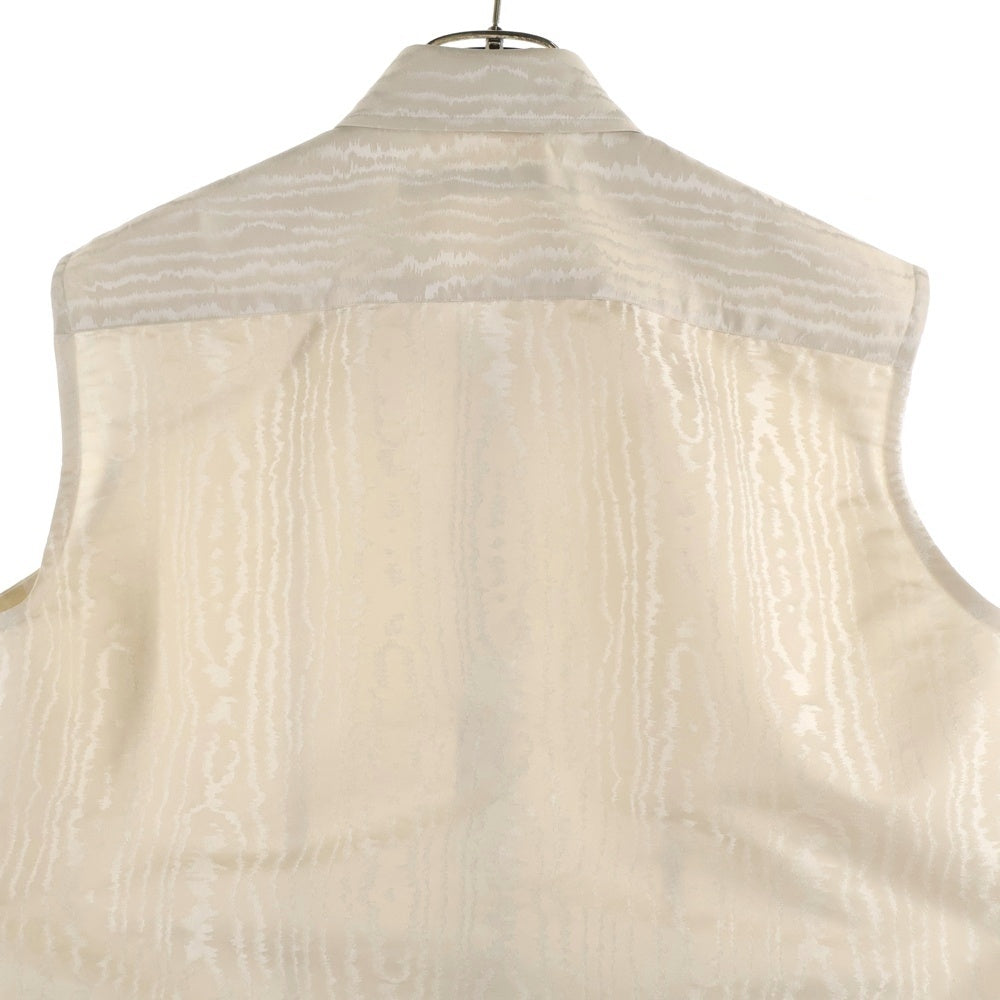 JOHN LAWRENCE SULLIVAN(ジョンローレンスサリバン) MOIRE JACQUARD SLEEVELESS SHIRT 3A003-0424-02 ノースリーブ シャツ カットソー ホワイト