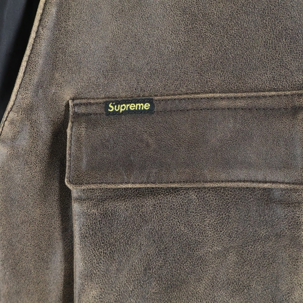 SUPREME(シュプリーム) 25SS Leather Cargo Vest ラムレザー カーゴベスト ブラウン