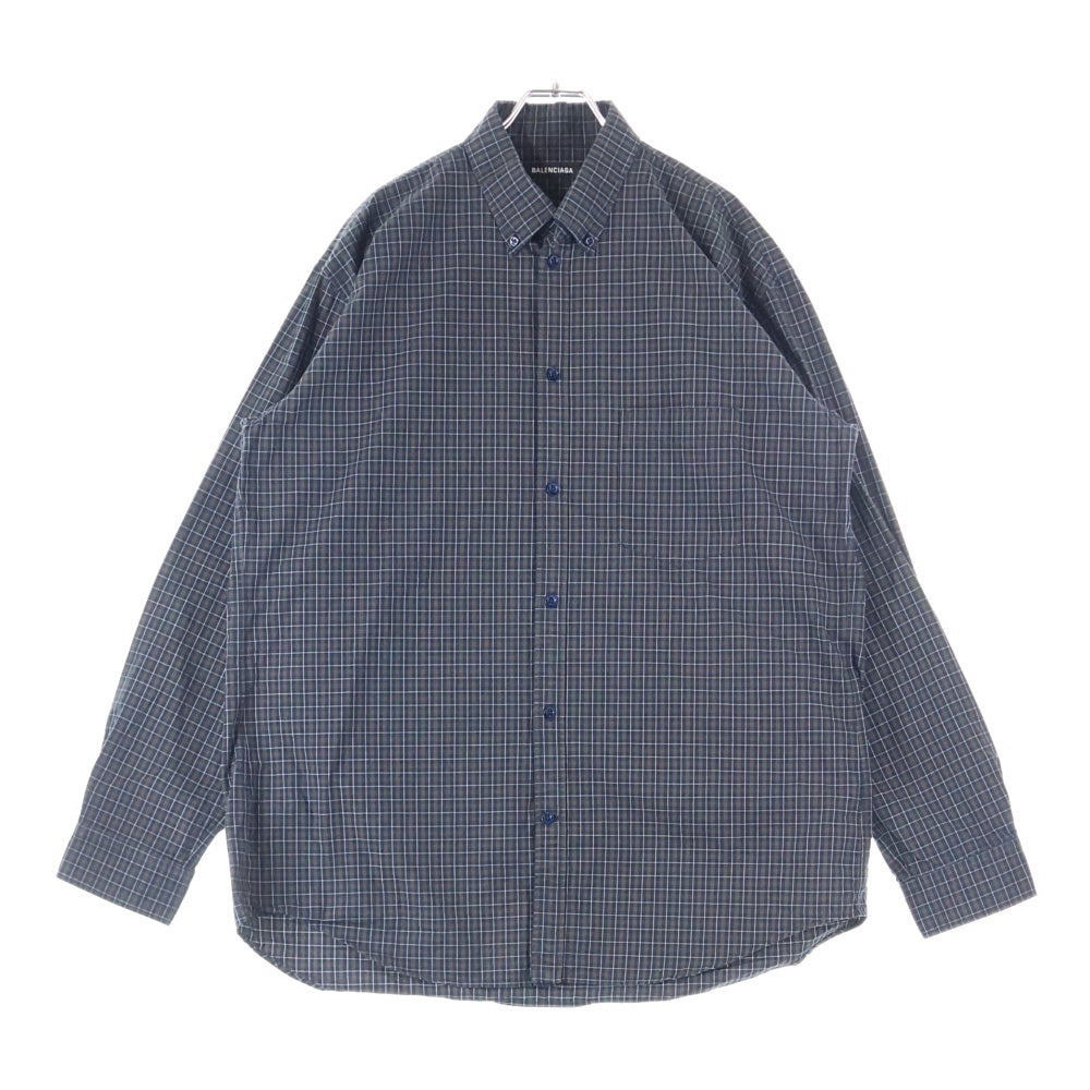 BALENCIAGA(バレンシアガ) Back Logo Check L/S Shirt バックロゴ長袖