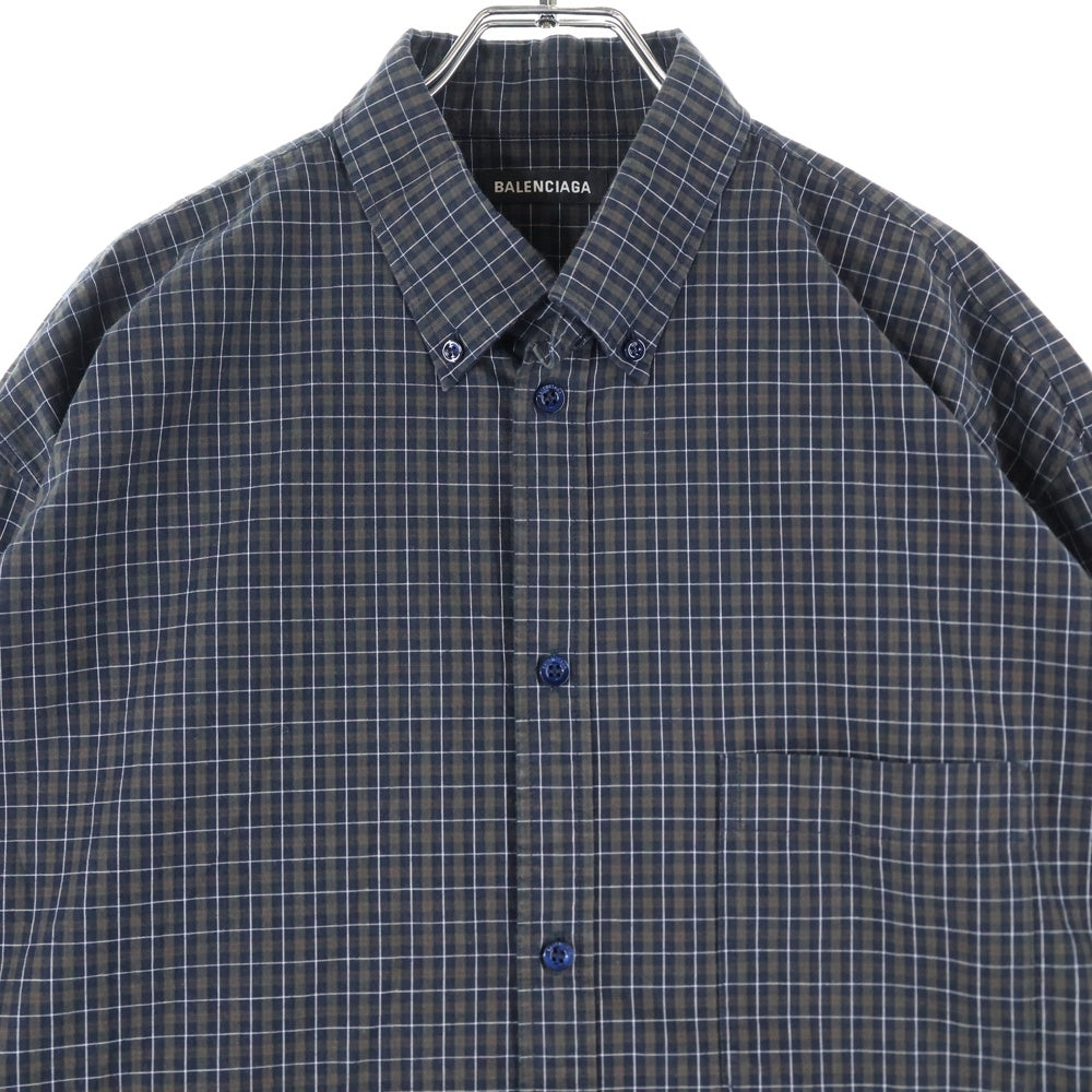 BALENCIAGA(バレンシアガ) Back Logo Check L/S Shirt バックロゴ長袖