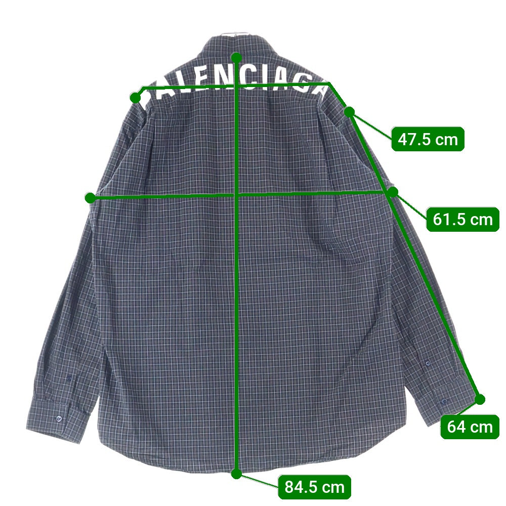 BALENCIAGA(バレンシアガ) Back Logo Check L/S Shirt バックロゴ長袖