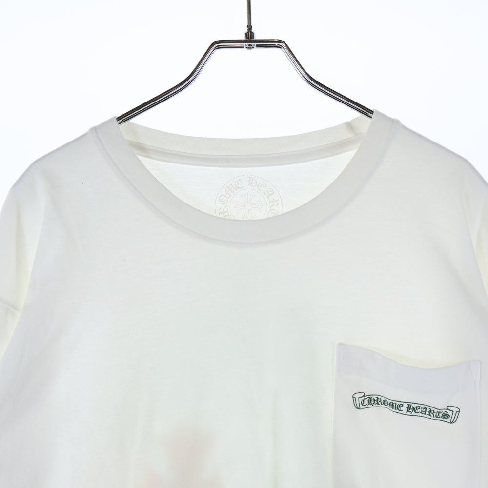 CHROME HEARTS(クロムハーツ) CH L S 1 バックセメタリークロスプリント 長袖Tシャツ カットソー ホワイト/グリーン