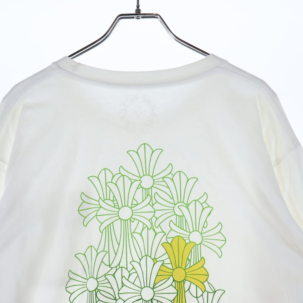 CHROME HEARTS(クロムハーツ) CH L S 1 バックセメタリークロスプリント 長袖Tシャツ カットソー ホワイト/グリーン