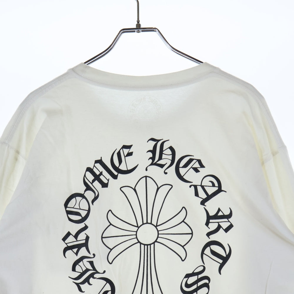 CHROME HEARTS(クロムハーツ) Back Cross Neck Logo Tee バッククロスネックロゴ 長袖Tシャツ ホワイト