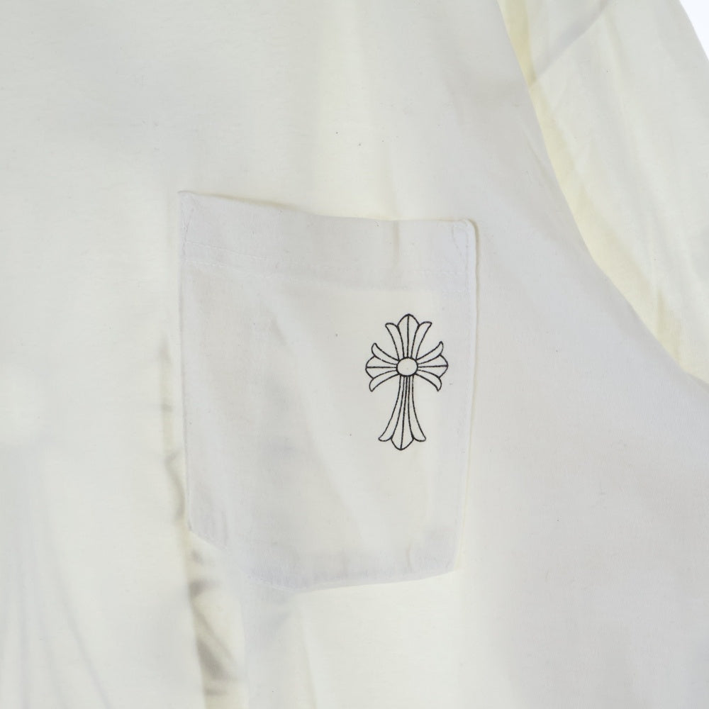 CHROME HEARTS(クロムハーツ) Back Cross Neck Logo Tee バッククロスネックロゴ 長袖Tシャツ ホワイト