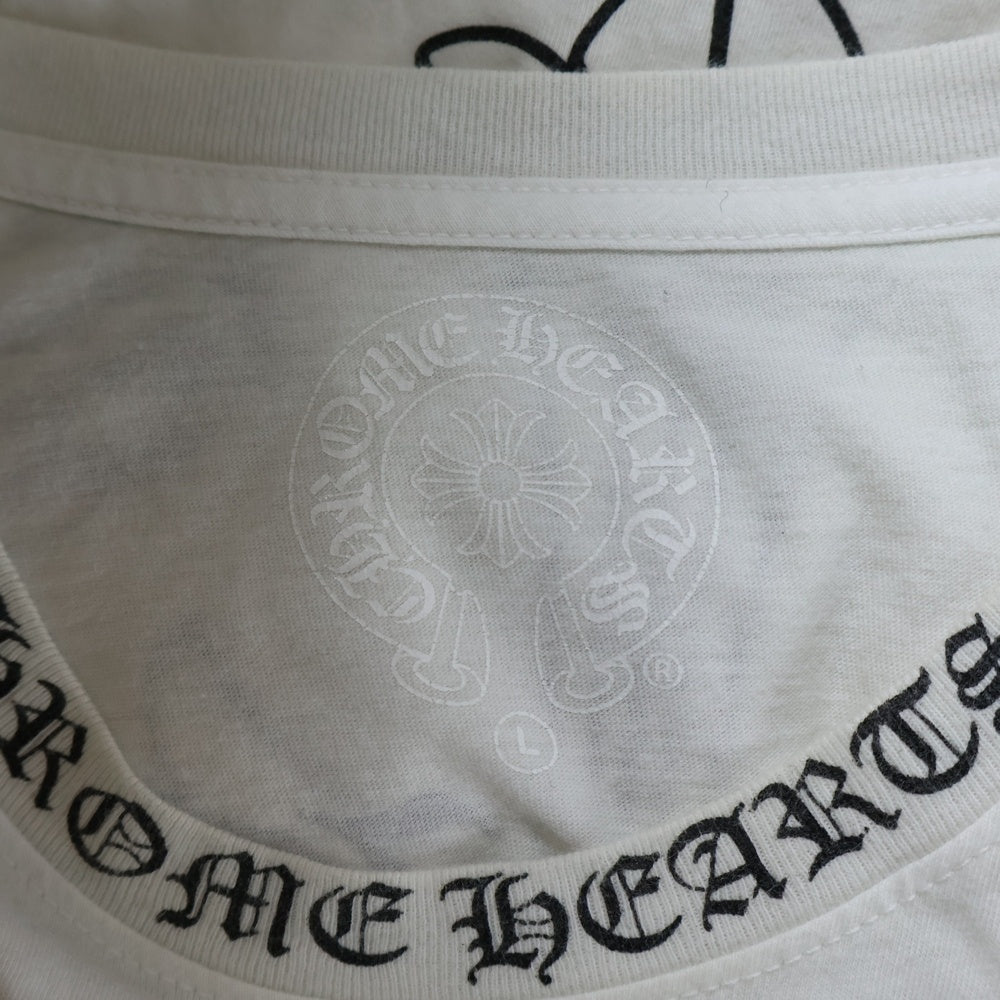 CHROME HEARTS(クロムハーツ) Back Cross Neck Logo Tee バッククロスネックロゴ 長袖Tシャツ ホワイト