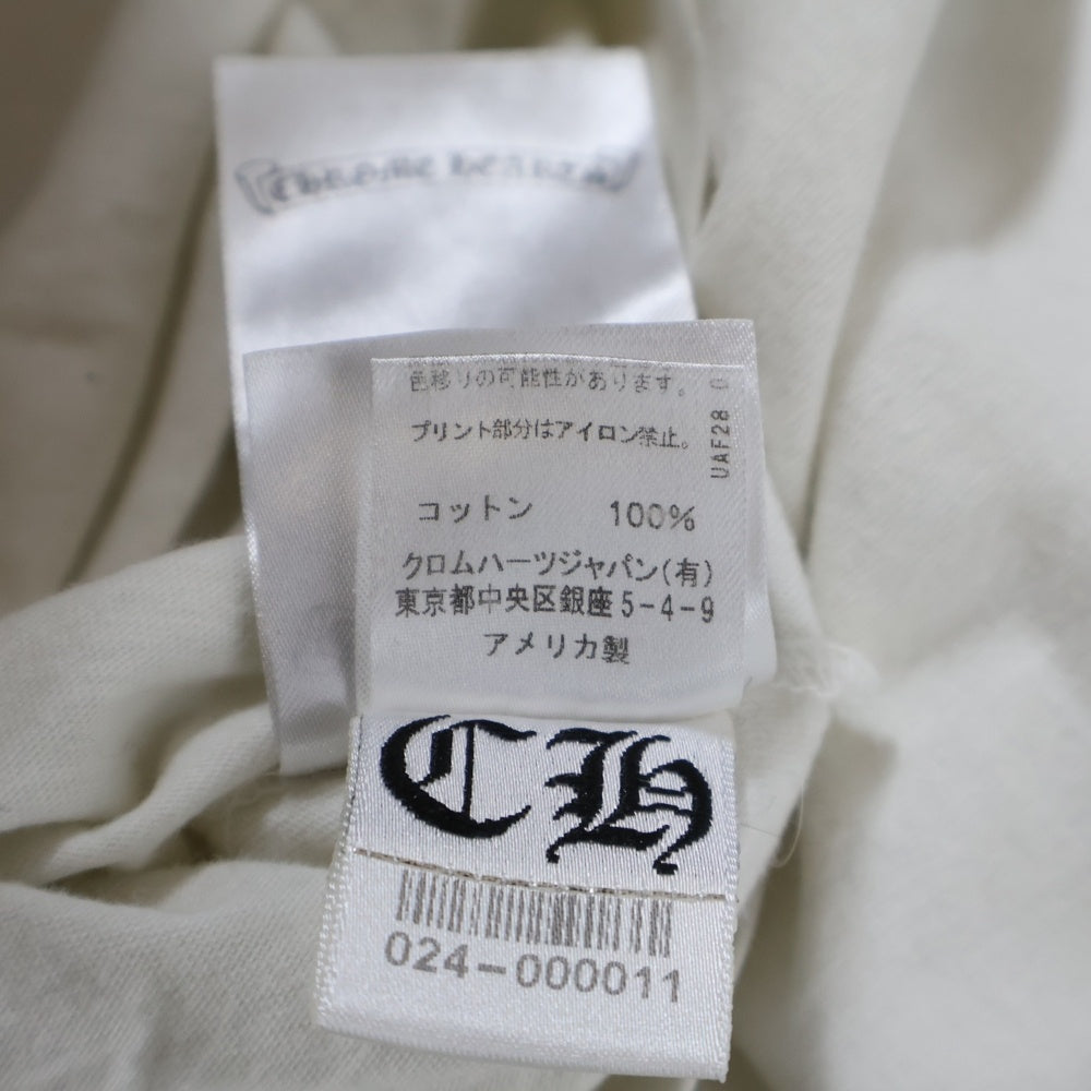 CHROME HEARTS(クロムハーツ) Back Cross Neck Logo Tee バッククロスネックロゴ 長袖Tシャツ ホワイト