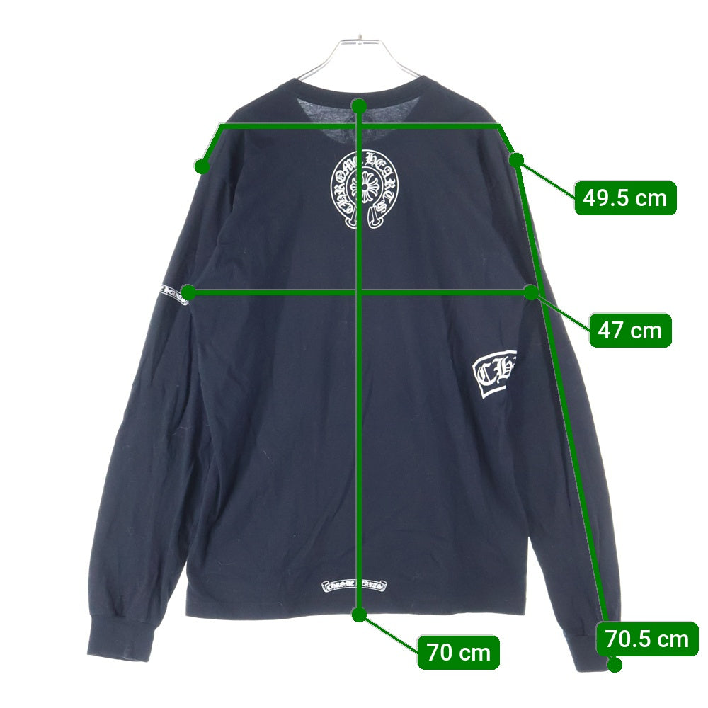 CHROME HEARTS(クロムハーツ) CH L S 1 サイドTバー プリント長袖カットソー 長袖Tシャツ ブラック