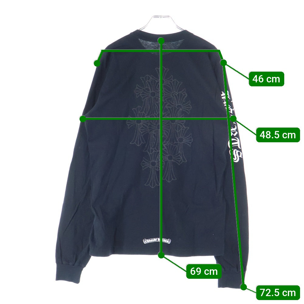 CHROME HEARTS(クロムハーツ) CH L S 1 バックセメタリークロスプリント長袖カットソー 長袖Tシャツ ブラック