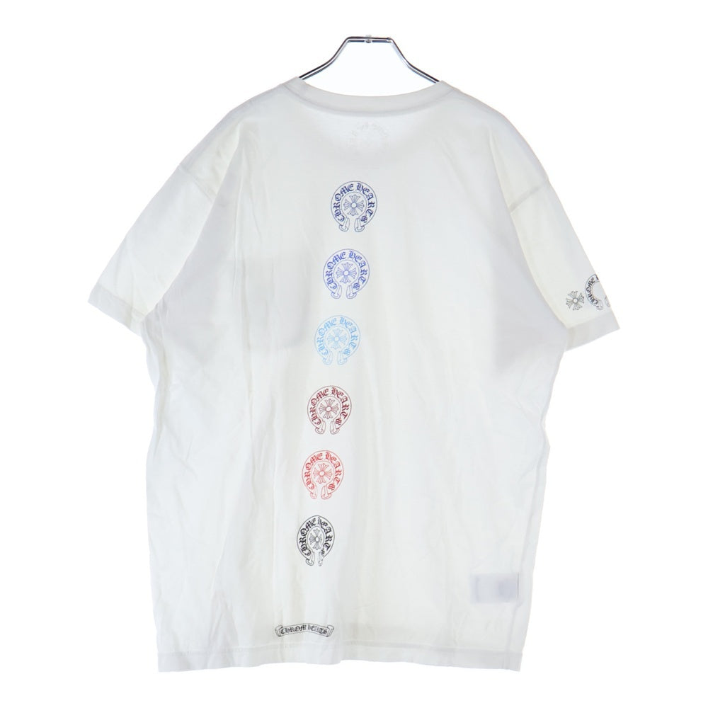 CHROME HEARTS(クロムハーツ) Multicolor Back Horseshoe Tee マルチカラーバックホースシュー クルーネック半袖Tシャツカットソー ホワイト