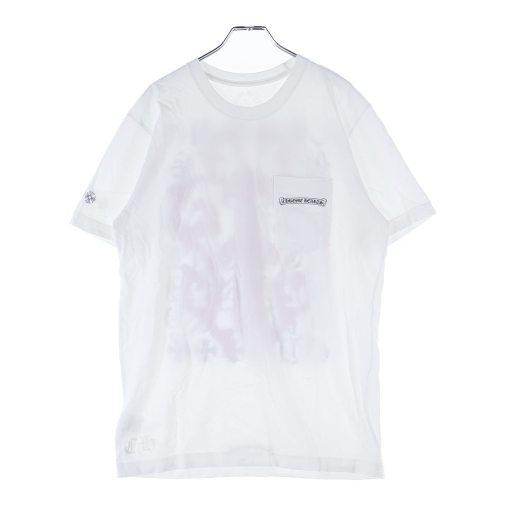 CHROME HEARTS(クロムハーツ) Dagger Eye Chart Tee ダガーアイチャート Tシャツ 半袖カットソー 袖ロゴ スクロールロゴ 胸ロゴ ホワイト