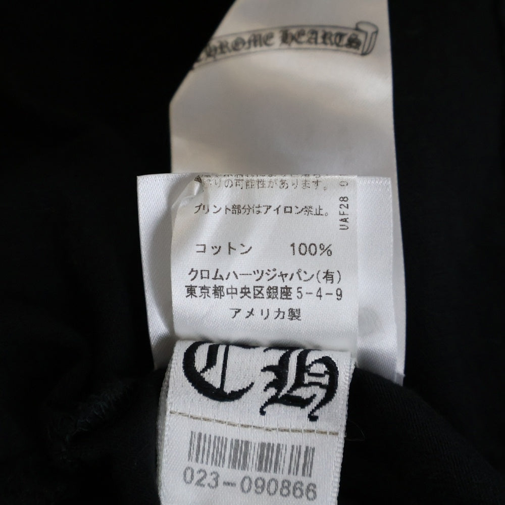 CHROME HEARTS(クロムハーツ) CH T-SHRT 1 ネックロゴ バッククロスプリント 半袖Tシャツ ブラック