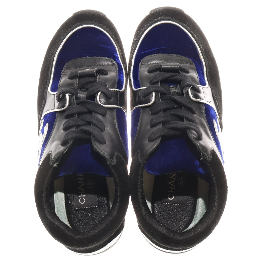 CHANEL(シャネル) ココマーク スウェードローカットスニーカー ネイビー/シルバー G34058 レディース