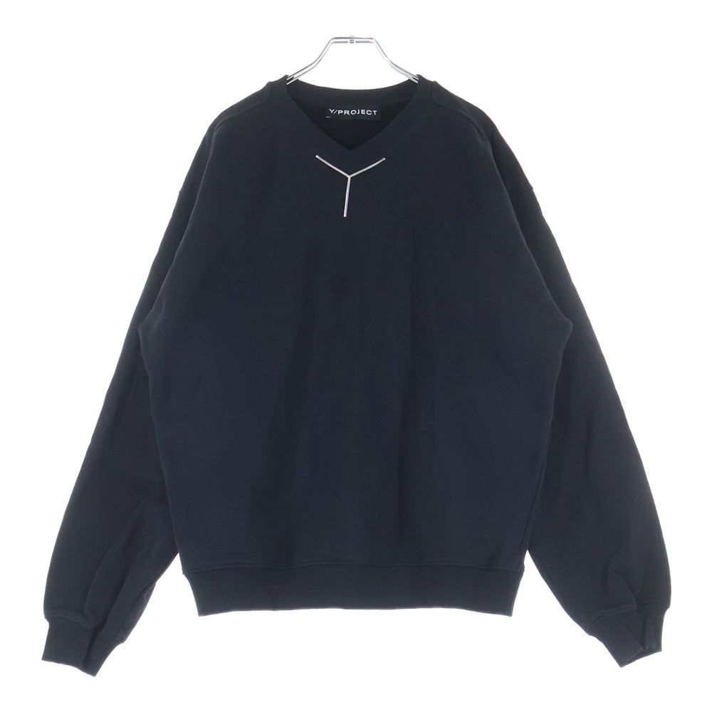 Y/PROJECT(ワイプロジェクト) 24AW ロゴ コットン スウェットトレーナー ブラック 204SH004 J148