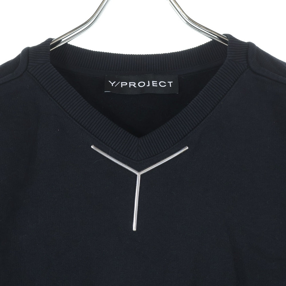 Y/PROJECT(ワイプロジェクト) 24AW ロゴ コットン スウェットトレーナー ブラック 204SH004 J148