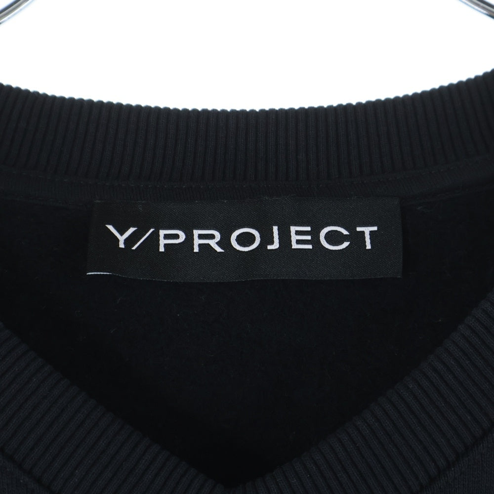 Y/PROJECT(ワイプロジェクト) 24AW ロゴ コットン スウェットトレーナー ブラック 204SH004 J148