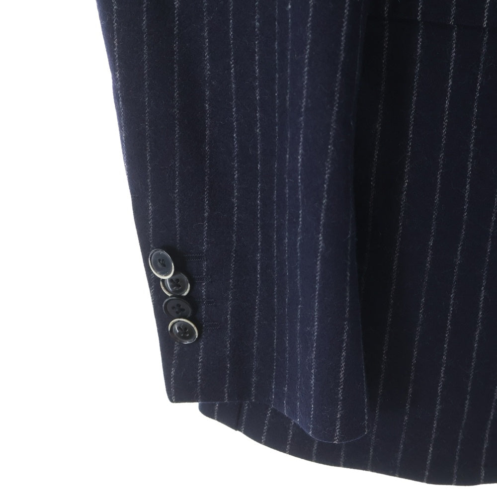 NO BRAND(ノーブランド) PINOLERARIO ピーノレラリオ ピンストライプ ダブルテーラードジャケット ネイビー