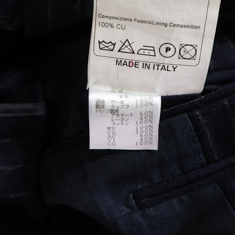 NO BRAND(ノーブランド) PINOLERARIO ピーノレラリオ ピンストライプ ダブルテーラードジャケット ネイビー