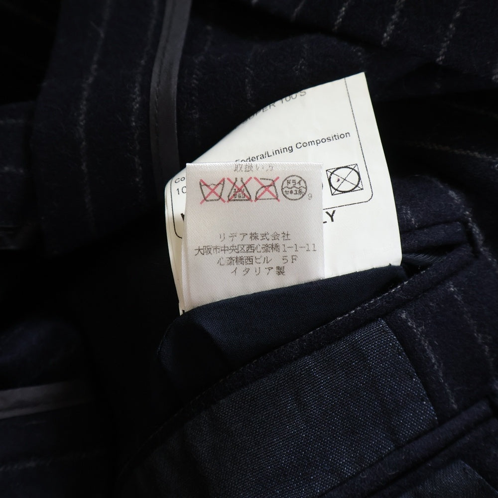 NO BRAND(ノーブランド) PINOLERARIO ピーノレラリオ ピンストライプ ダブルテーラードジャケット ネイビー