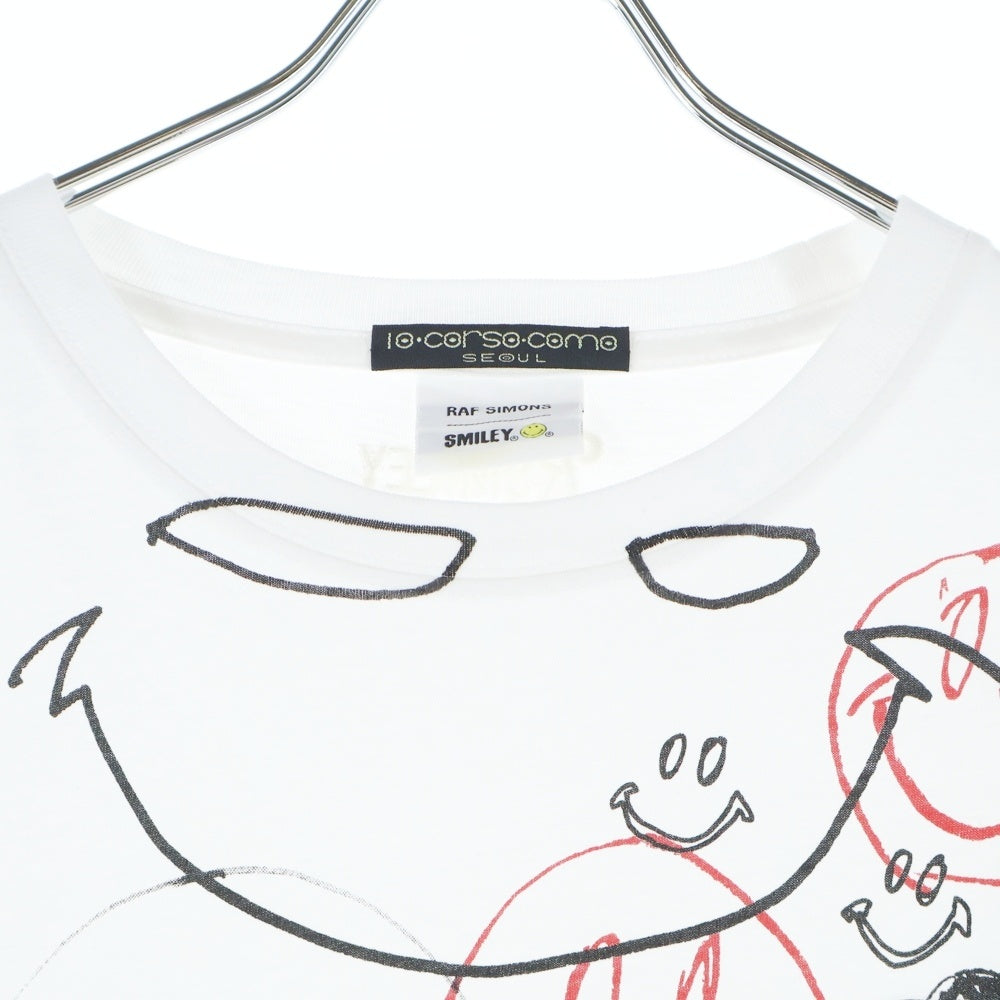 RAF SIMONS(ラフシモンズ) ×SMILEY Hand-Illustrated Tee ×スマイリー 50周年 ハンドイラスト 半袖Tシャツ カットソー ホワイト