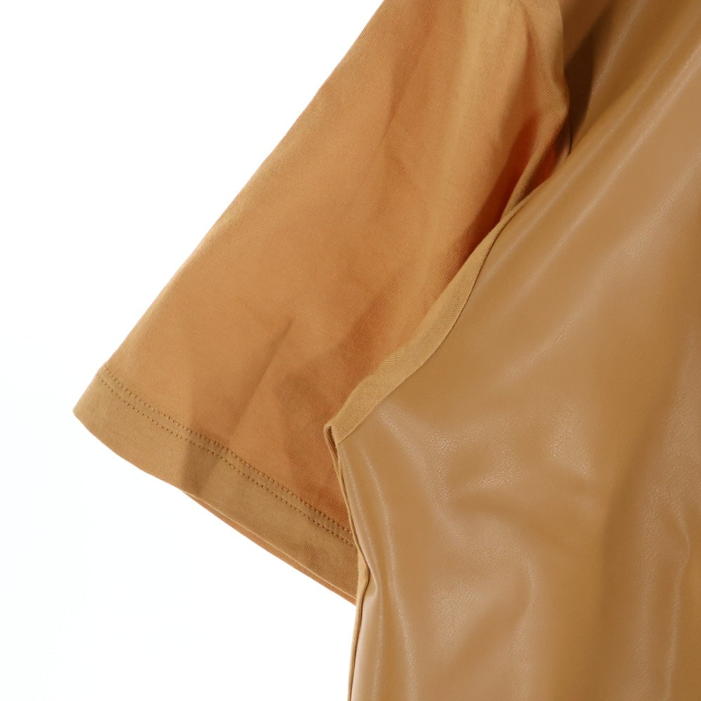 Armani Exchange(アルマーニ エクスチェンジ) シグネチャーロゴ クルーネック クロップド 半袖Tシャツ カットソー ベージュ レディース