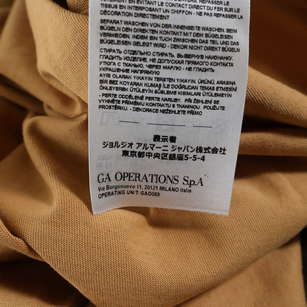 Armani Exchange(アルマーニ エクスチェンジ) シグネチャーロゴ クルーネック クロップド 半袖Tシャツ カットソー ベージュ レディース