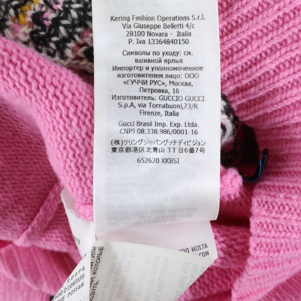 GUCCI(グッチ) ×Disney Donald Duck Sweater ディズニー キャラクタープリント クルーネックニットセーター ピンク 652620 XKBSI