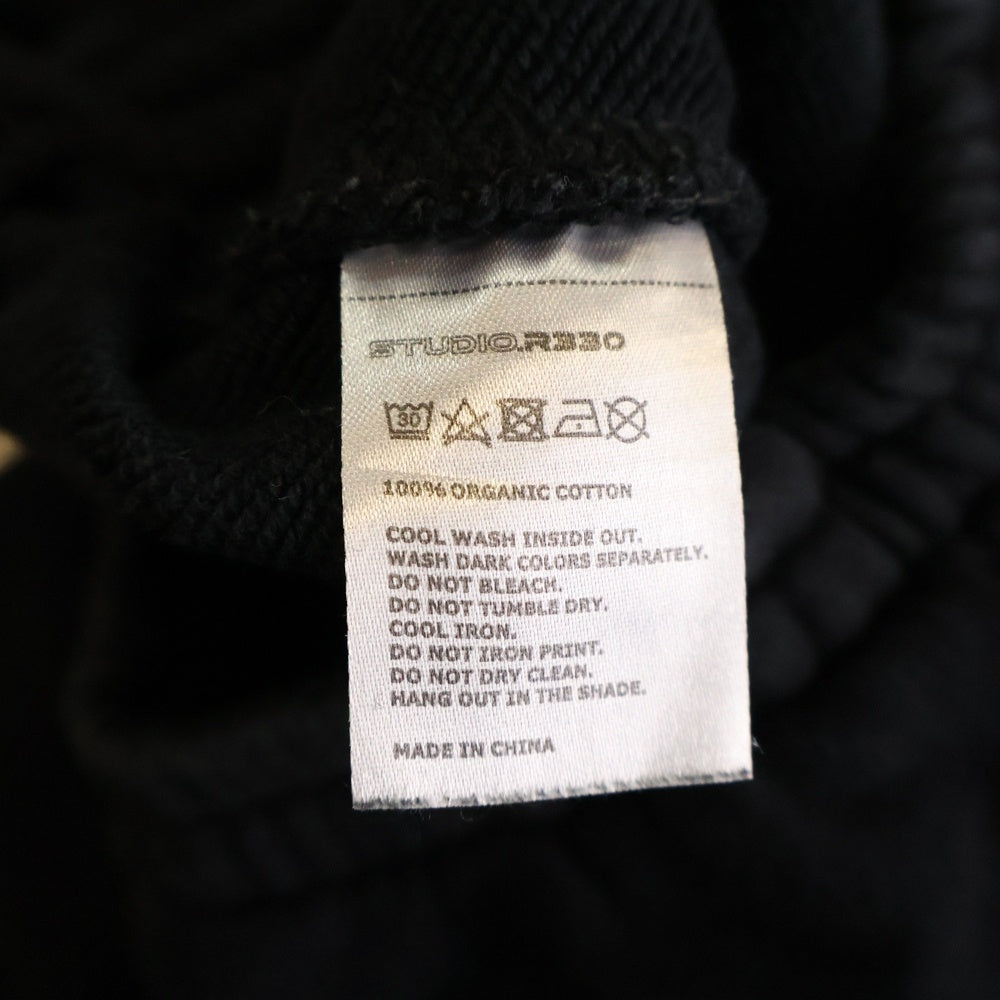 NO BRAND(ノーブランド) STUDIO R330(ステュディオ アール スリーサーティー)コットン スウェットパンツ ブラック