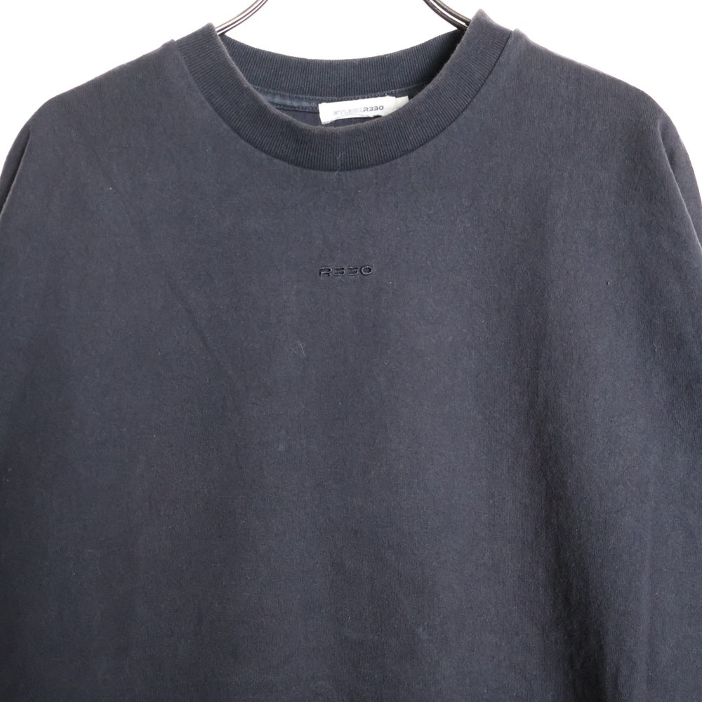 STUDIO R330(ステュディオ アール スリーサーティー) ロゴ刺繍 ロングスリーブカットソー 長袖Tシャツ ブラック